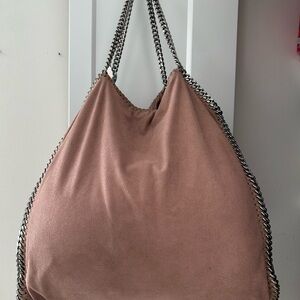 Stella McCartney Blush Large Shoulder Bag with Silver Chain